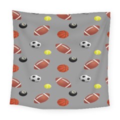 Balltiled Grey Ball Tennis Football Basketball Billiards Square Tapestry (large) by Mariart