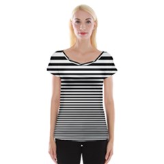Black White Line Women s Cap Sleeve Top by Mariart