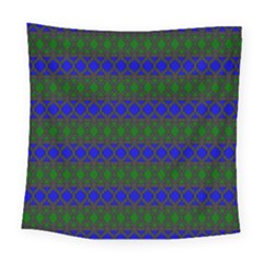 Diamond Alt Blue Green Woven Fabric Square Tapestry (large)