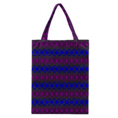 Diamond Alt Blue Purple Woven Fabric Classic Tote Bag