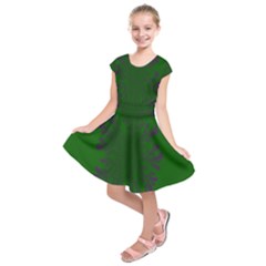 Dendron Diffusion Aggregation Flower Floral Leaf Green Purple Kids  Short Sleeve Dress by Mariart