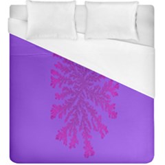 Dendron Diffusion Aggregation Flower Floral Leaf Red Purple Duvet Cover (king Size) by Mariart