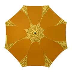 Greek Ornament Shapes Large Yellow Orange Golf Umbrellas