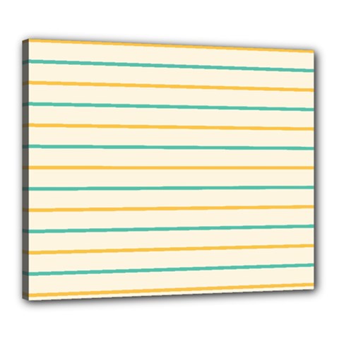 Horizontal Line Yellow Blue Orange Canvas 24  X 20  by Mariart
