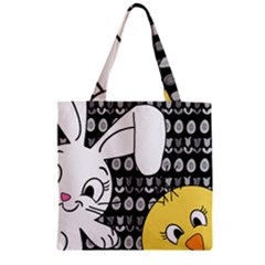 Easter Bunny And Chick  Zipper Grocery Tote Bag by Valentinaart