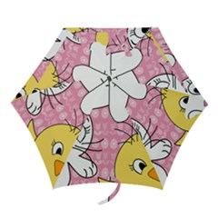 Easter Bunny And Chick  Mini Folding Umbrellas by Valentinaart