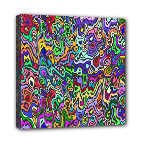 Colorful Abstract Paint Rainbow Mini Canvas 8  X 8 
