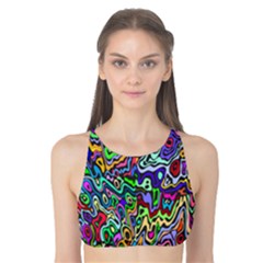Colorful Abstract Paint Rainbow Tank Bikini Top by Mariart