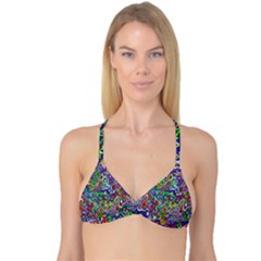 Colorful Abstract Paint Rainbow Reversible Tri Bikini Top by Mariart