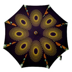 Polka Dot Circle Leaf Flower Floral Yellow Purple Red Star Hook Handle Umbrellas (small) by Mariart