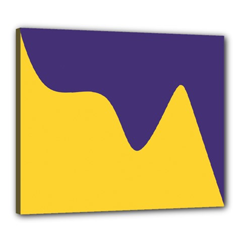 Purple Yellow Wave Canvas 24  X 20 