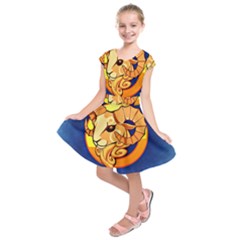 Zodiac Aries Kids  Short Sleeve Dress