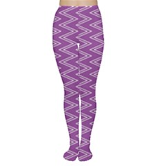 Purple Zig Zag Pattern Background Wallpaper Women s Tights by Nexatart