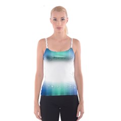 Blue Stripe With Water Droplets Spaghetti Strap Top by Nexatart