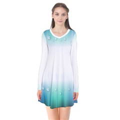 Blue Stripe With Water Droplets Flare Dress by Nexatart