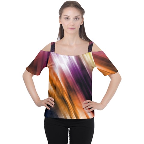 Colourful Grunge Stripe Background Women s Cutout Shoulder Tee by Nexatart