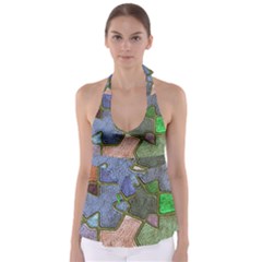 Background With Color Kindergarten Tiles Babydoll Tankini Top by Nexatart