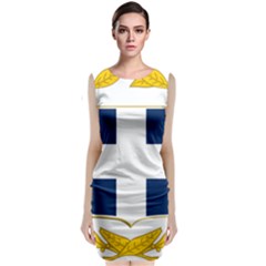 Greece National Emblem  Sleeveless Velvet Midi Dress by abbeyz71