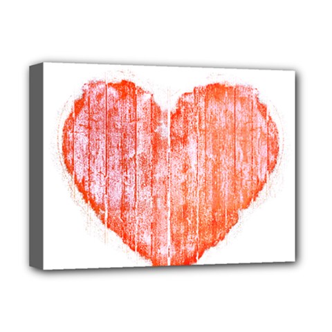 Pop Art Style Grunge Graphic Heart Deluxe Canvas 16  X 12   by dflcprints