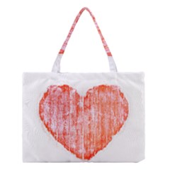 Pop Art Style Grunge Graphic Heart Medium Tote Bag by dflcprints