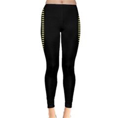 Yellow Space Stripes Classic Winter Leggings by NoctemClothing