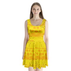 Texture Yellow Abstract Background Split Back Mini Dress  by Nexatart