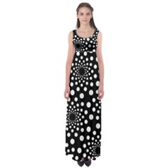 Dot Dots Round Black And White Empire Waist Maxi Dress by Nexatart