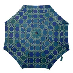 Circles Abstract Blue Pattern Hook Handle Umbrellas (small) by Nexatart