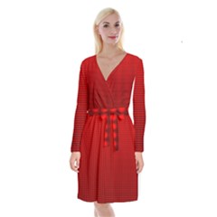 Redc Long Sleeve Velvet Front Wrap Dress by PhotoNOLA