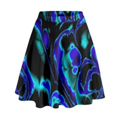 Glowing Fractal C High Waist Skirt by Fractalworld