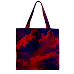 Sky Pattern Zipper Grocery Tote Bag by Valentinaart