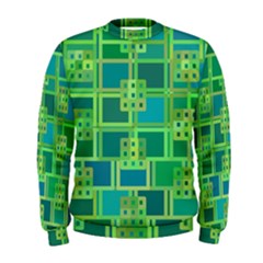 Green Abstract Geometric Men s Sweatshirt by Nexatart