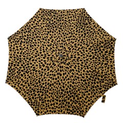 Cheetah Skin Spor Polka Dot Brown Black Dalmantion Hook Handle Umbrellas (small) by Mariart