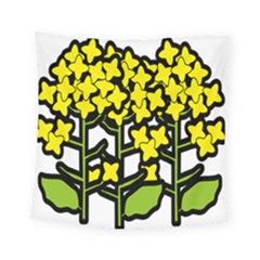 Flower Floral Sakura Yellow Green Leaf Square Tapestry (small) by Mariart