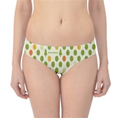 Merry Christmas Polka Dot Circle Snow Tree Green Orange Red Gray Hipster Bikini Bottoms by Mariart