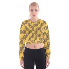 Abstract Shapes Links Design Cropped Sweatshirt by Nexatart
