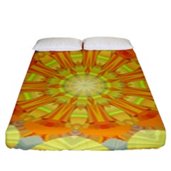 Sunshine Sunny Sun Abstract Yellow Fitted Sheet (king Size) by Nexatart