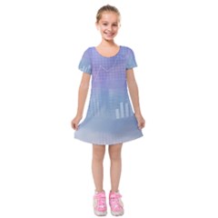 Business Background Blue Corporate Kids  Short Sleeve Velvet Dress by Nexatart
