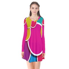 Paint Circle Red Pink Yellow Blue Green Polka Flare Dress by Mariart