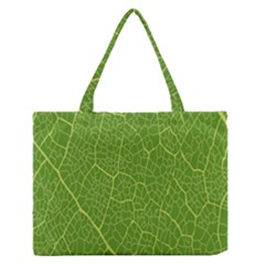 Green Leaf Line Medium Zipper Tote Bag
