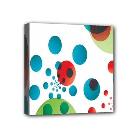 Polka Dot Circle Red Blue Green Mini Canvas 4  X 4  by Mariart