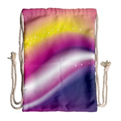 Rainbow Space Red Pink Purple Blue Yellow White Star Drawstring Bag (large) by Mariart