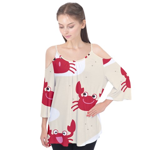 Sand Animals Red Crab Flutter Tees by Mariart