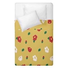 Tulip Sunflower Sakura Flower Floral Red White Leaf Green Duvet Cover Double Side (single Size) by Mariart