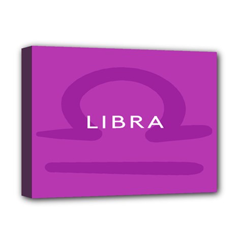 Zodizc Libra Purple Deluxe Canvas 16  X 12   by Mariart