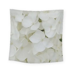Hydrangea Flowers Blossom White Floral Photography Elegant Bridal Chic  Square Tapestry (small) by yoursparklingshop
