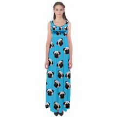 Pug Dog Pattern Empire Waist Maxi Dress by Valentinaart