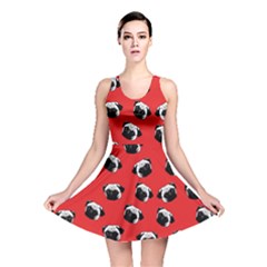 Pug Dog Pattern Reversible Skater Dress by Valentinaart