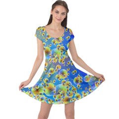 Color Particle Background Cap Sleeve Dresses by Nexatart