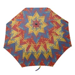 Aztec South American Pattern Zig Zag Folding Umbrellas